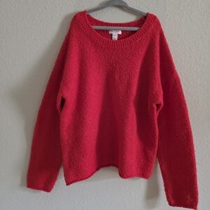 Cat & Jack Vibrant Red Crew Neck Sweater